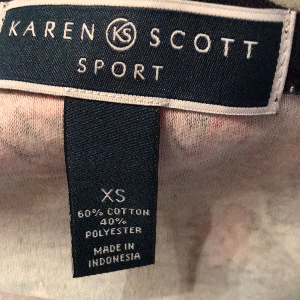 Karen Scott Sport Navy Blue Floral Cozy Dress XS - Picture 6 of 8